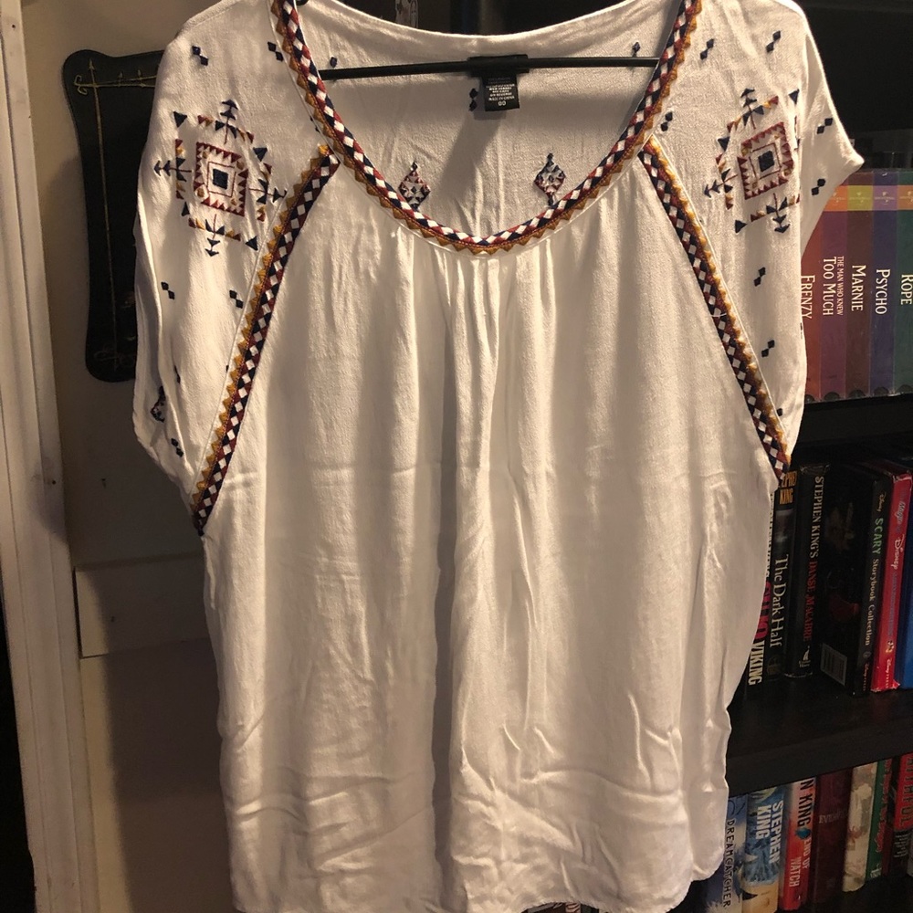 Torrid - Aztec White Blouse